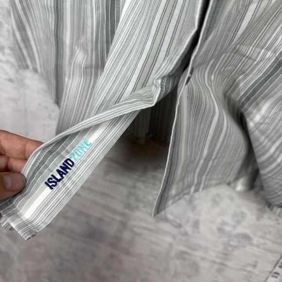 Tommy Bahama Relaxed Fit Striped Shirt XL Tall Made in Peru Cotton Modal Blend - Picture 3 of 12